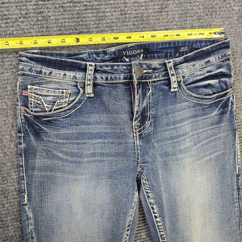 Vigoss Slim Boot Jeans Womens S8 L32 or 32x32 Blue Heritage Fit Stretch Denim - Picture 8 of 9
